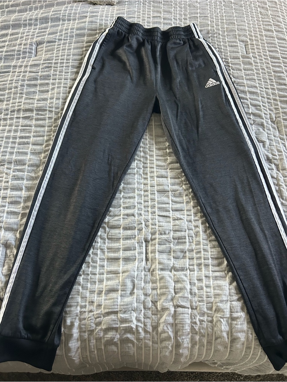 Adidas Kids Black Three-Stripe Track Pants